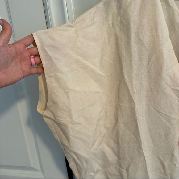 HATCH Cream Linen Blend Mini Dress One Size - Picture 12 of 14